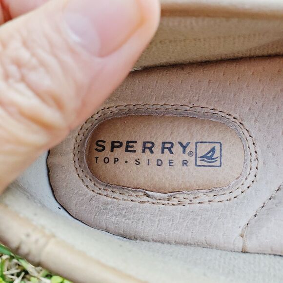 Women's Sperry Top Sider 9101759 Tan w/ Gold Sparke Boat Shoes - Size 6.5M - Picture 5 of 10